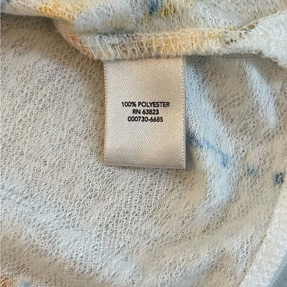 Christopher & Banks Tropical Palms Square Neckline Pullover Blouse Cap Sleeve 1X - Picture 8 of 10